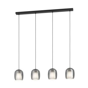 EGLO hanglamp Ciampino – e27 – 97,5 cm – zwart/grijs – glas EGLO hanglamp Ciampino – e27 – 97,5 cm – zwart/grijs – glas