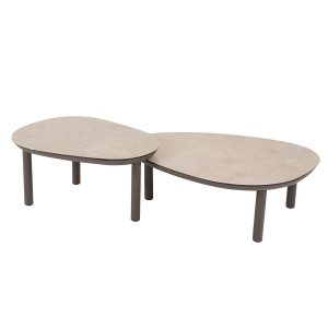 4 Seasons loungetafels Monroe Ø65xH32 cm en Ø80xH27 cm – terre 4 Seasons loungetafels Monroe Ø65xH32 cm en Ø80xH27 cm – terre