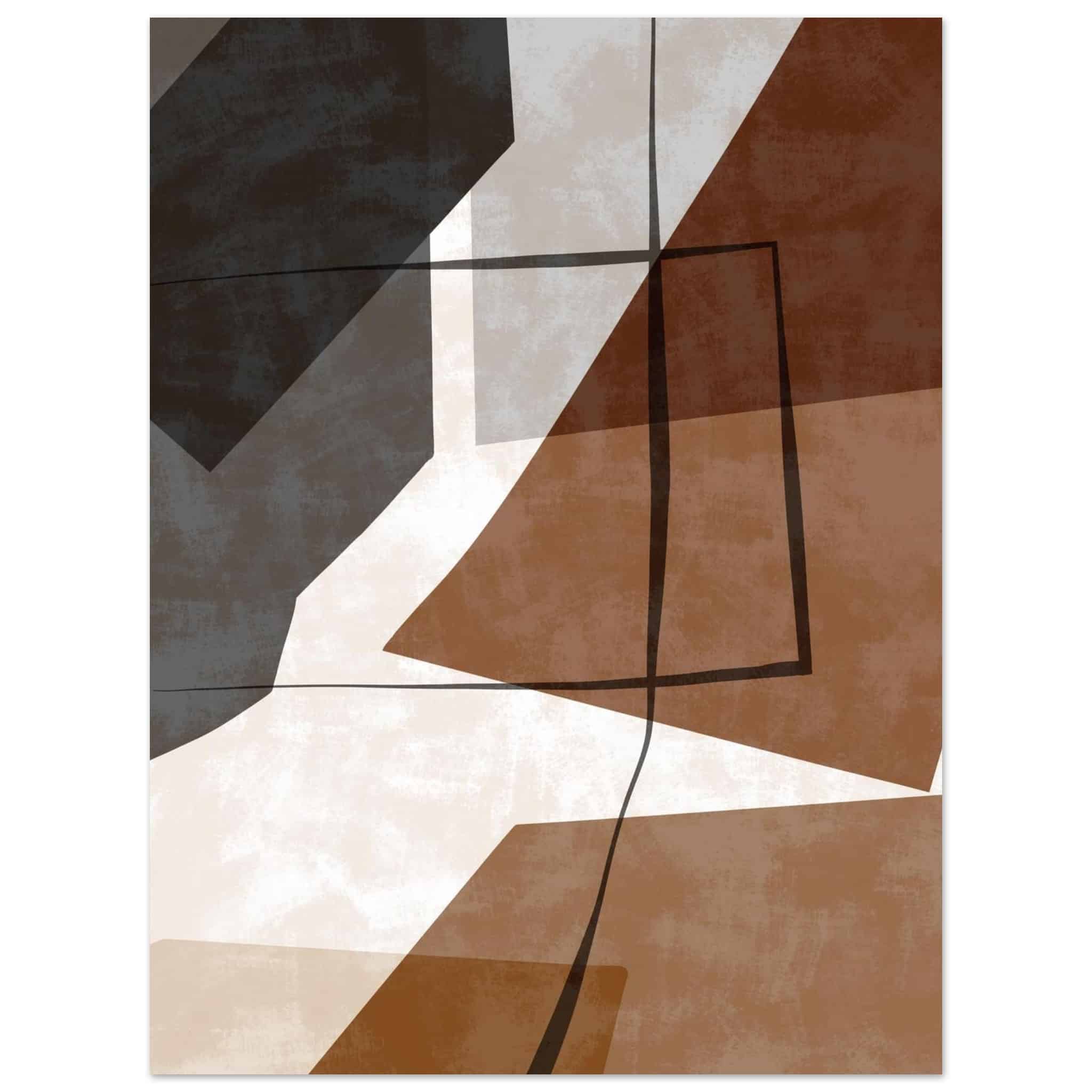 Artfulprints Poster Boho – Earth geometry - 30x40 cm - Bruin