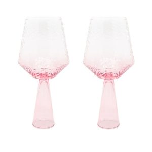 Brût Homeware wijnglas Claude – roze – set van 2 Brût Homeware wijnglas Claude – roze – set van 2