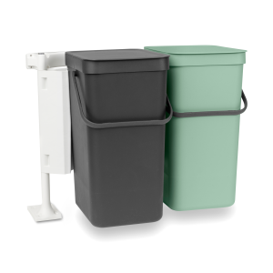 Brabantia Sort & Go Inbouwemmer, 2 x 16 liter – Jade Green/Grey