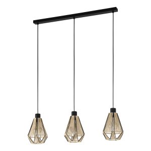 EGLO hanglamp Adwickle – e27 – 87 cm – zwart/bruin EGLO hanglamp Adwickle – e27 – 87 cm – zwart/bruin