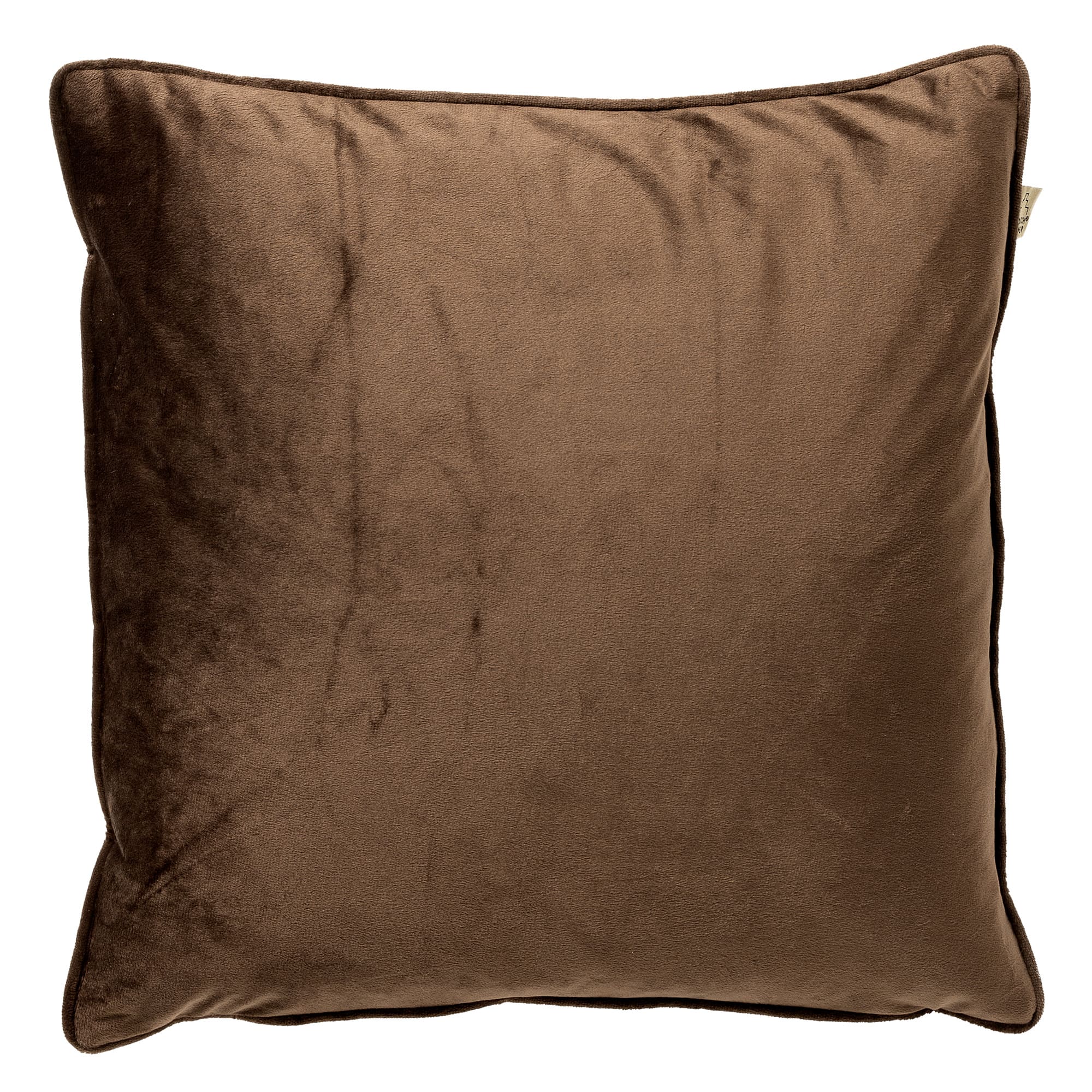 FINN - sierkussen 60x60 cm - velvet - effen kleur - Chocolate Martini