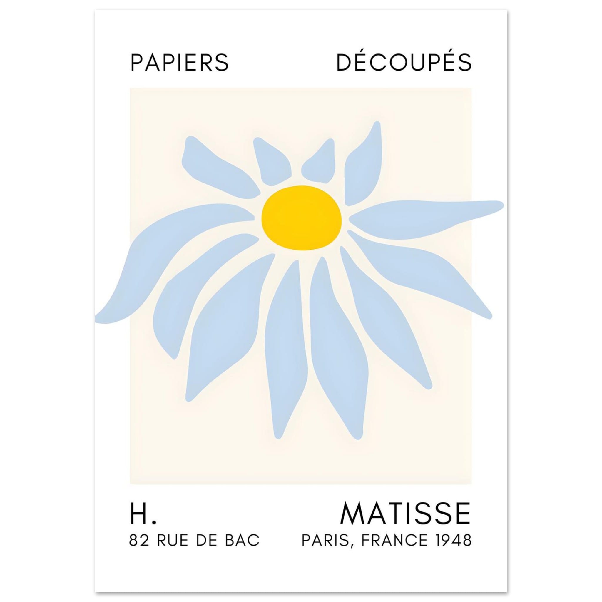 Artfulprints Poster Matisse – Deep sea dance light blue - A4 21x29.7 c