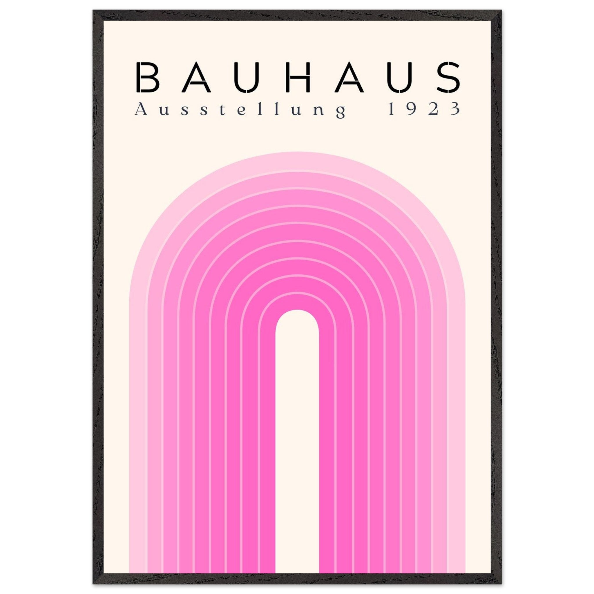 Artfulprints Poster met Lijst Bauhaus - Pink rainbow - 70x100 cm - Roz