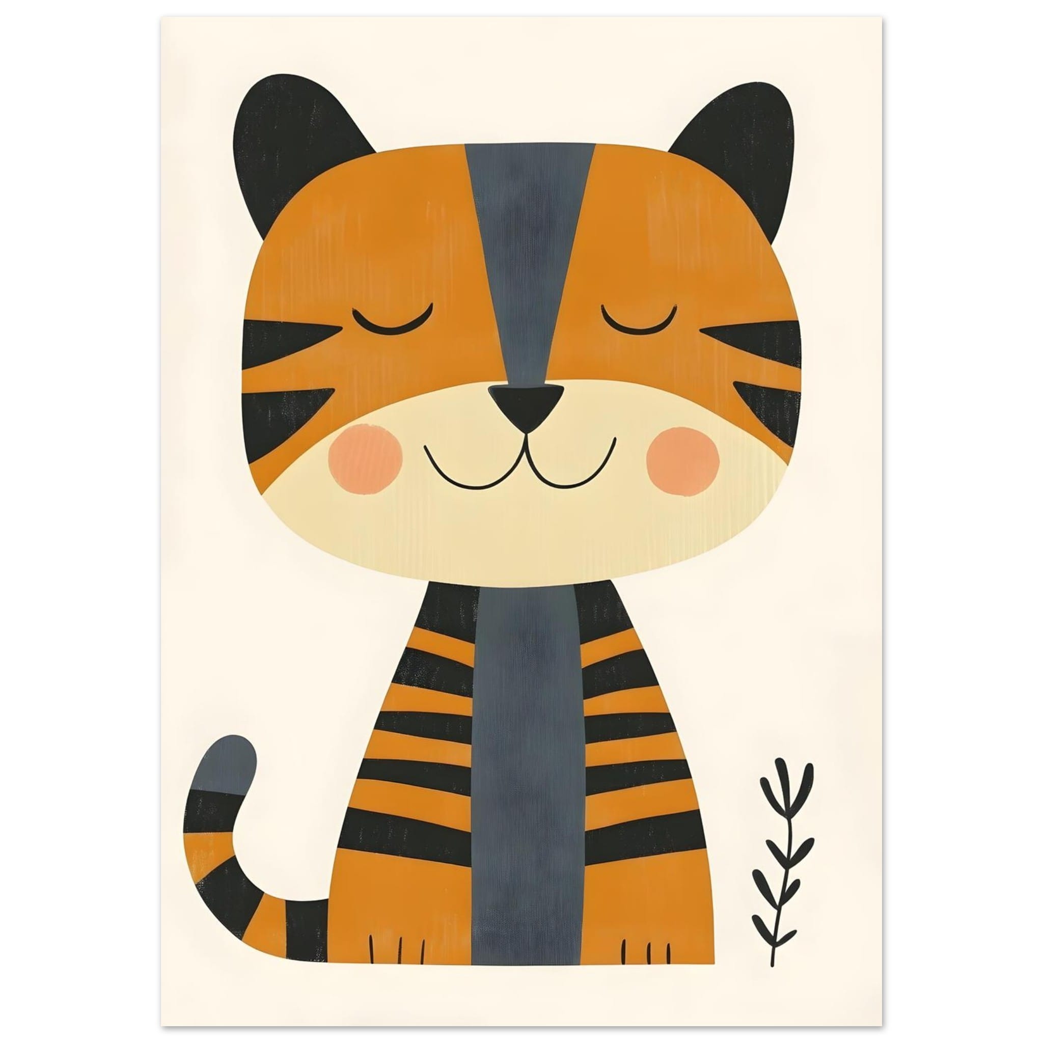 Artfulprints Poster Kleine tijger - 50x70 cm - Oranje