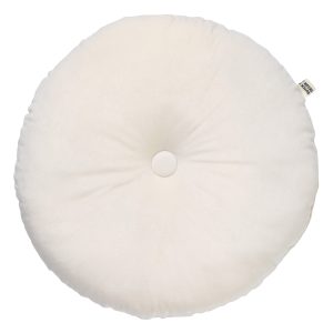 OLLY – sierkussen Ø38 cm – rond velvet – Snow White – wit OLLY – sierkussen Ø38 cm – rond velvet – Snow White – wit