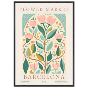 Artfulprints Poster met Lijst Flower market – Barcelona – 70×100 cm – Artfulprints Poster met Lijst Flower market – Barcelona – 70×100 cm –