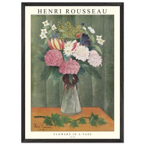 Artfulprints Poster met Lijst Henri Rousseau – Flowers in a vase – 50x Artfulprints Poster met Lijst Henri Rousseau – Flowers in a vase – 50x