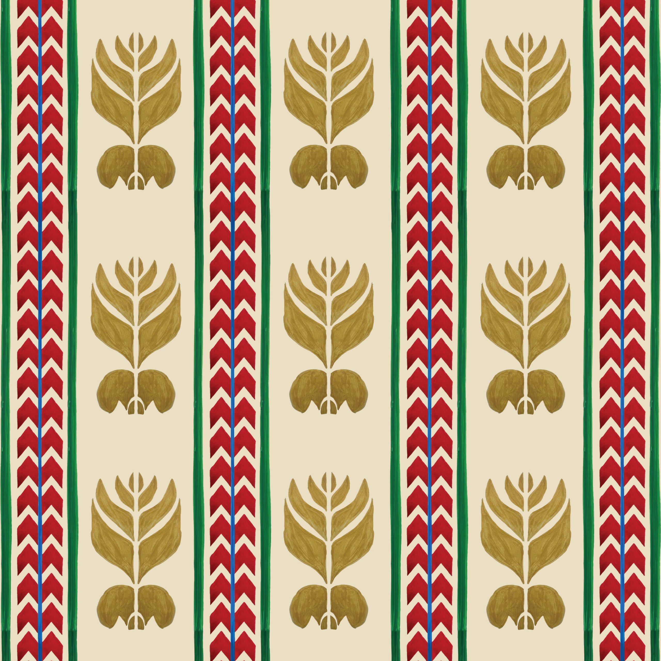 Catchii Behang Ikat Stripes pastel sand