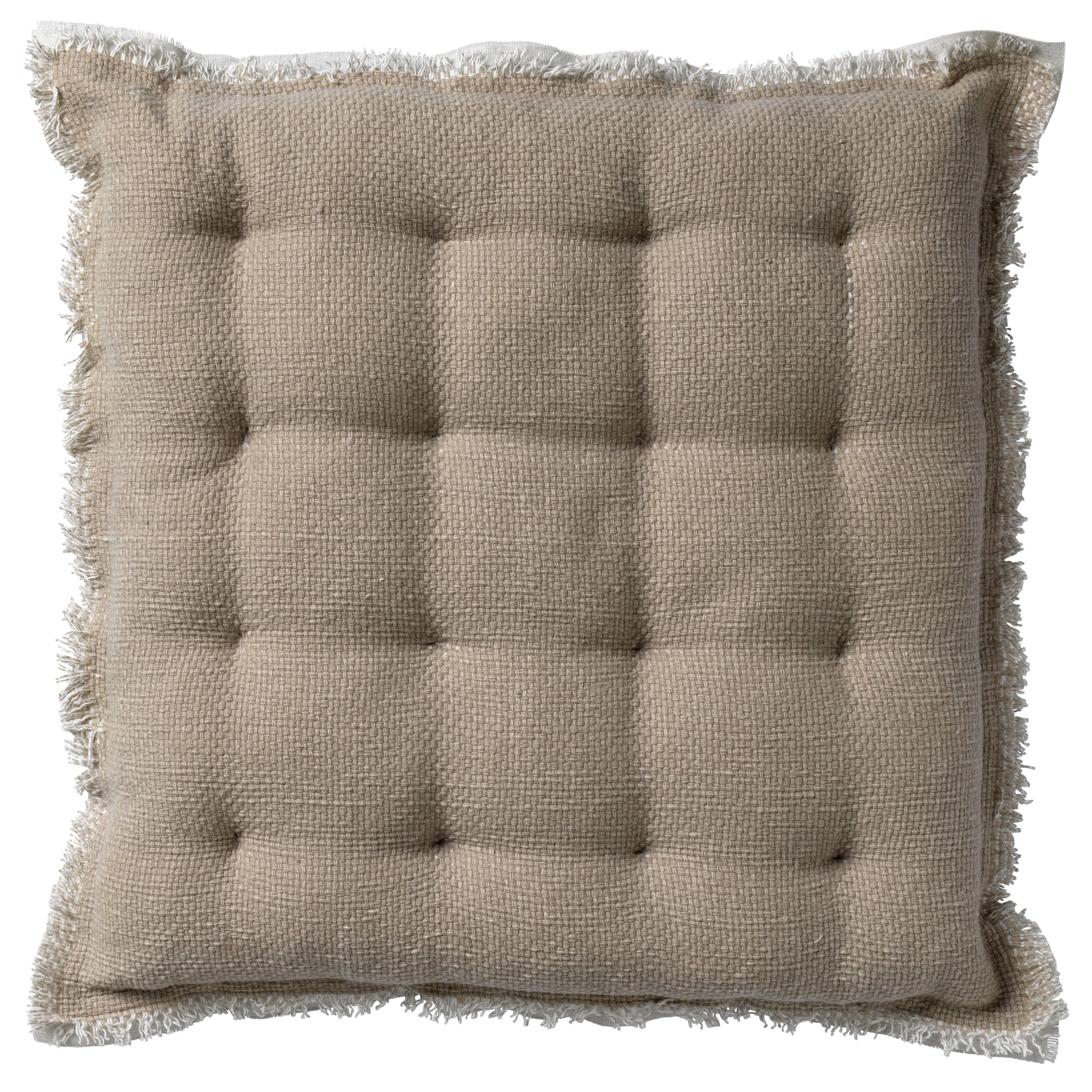 BURTO - stoelkussen 40x40 cm - gewassen katoen - Pumice Stone - beige