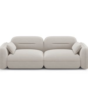 Cosmopolitan Design Modulaire bank Sydney 3-zits, flueel, lichtbeige – Cosmopolitan Design Modulaire bank Sydney 3-zits, flueel, lichtbeige –
