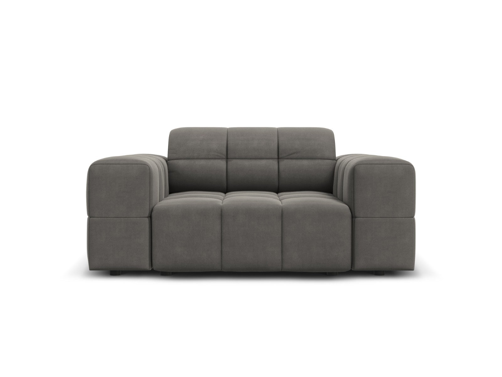 Cosmopolitan Design Fauteuil Chicago flueel lichtgrijs - 102x132x78cm