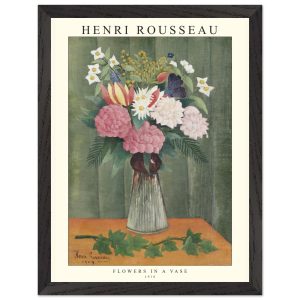 Artfulprints Poster met Lijst Henri Rousseau – Flowers in a vase – 30x Artfulprints Poster met Lijst Henri Rousseau – Flowers in a vase – 30x