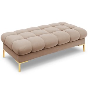 Cosmopolitan Design Bank Bali 2-zits, flueel, beige – 62x133x40cm Cosmopolitan Design Bank Bali 2-zits, flueel, beige – 62x133x40cm