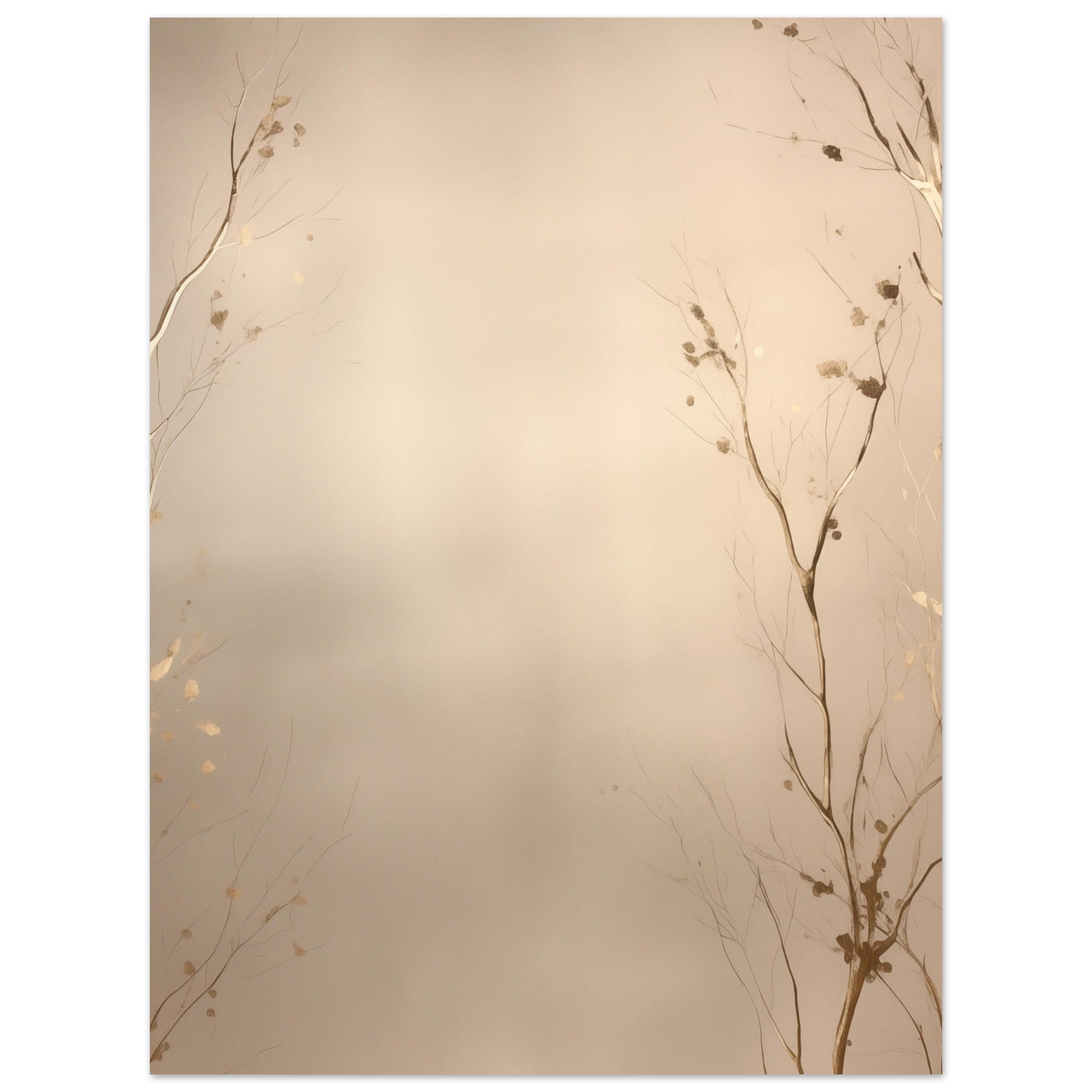 Artfulprints Poster Abstract - Golden leafs - 30x40 cm - Goud