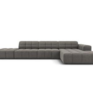 Cosmopolitan Design rechter hoekbank Chicago 5-zits, flueel lichtgrijs Cosmopolitan Design rechter hoekbank Chicago 5-zits, flueel lichtgrijs