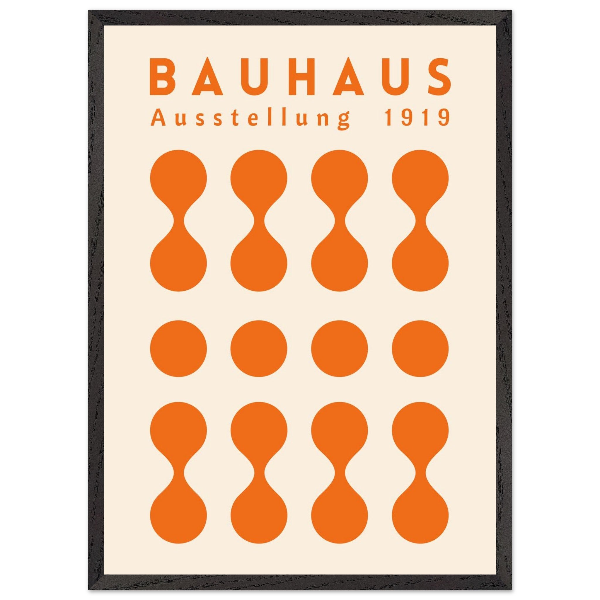 Artfulprints Poster met Lijst Bauhaus - Ausstellung orange - 50x70 cm