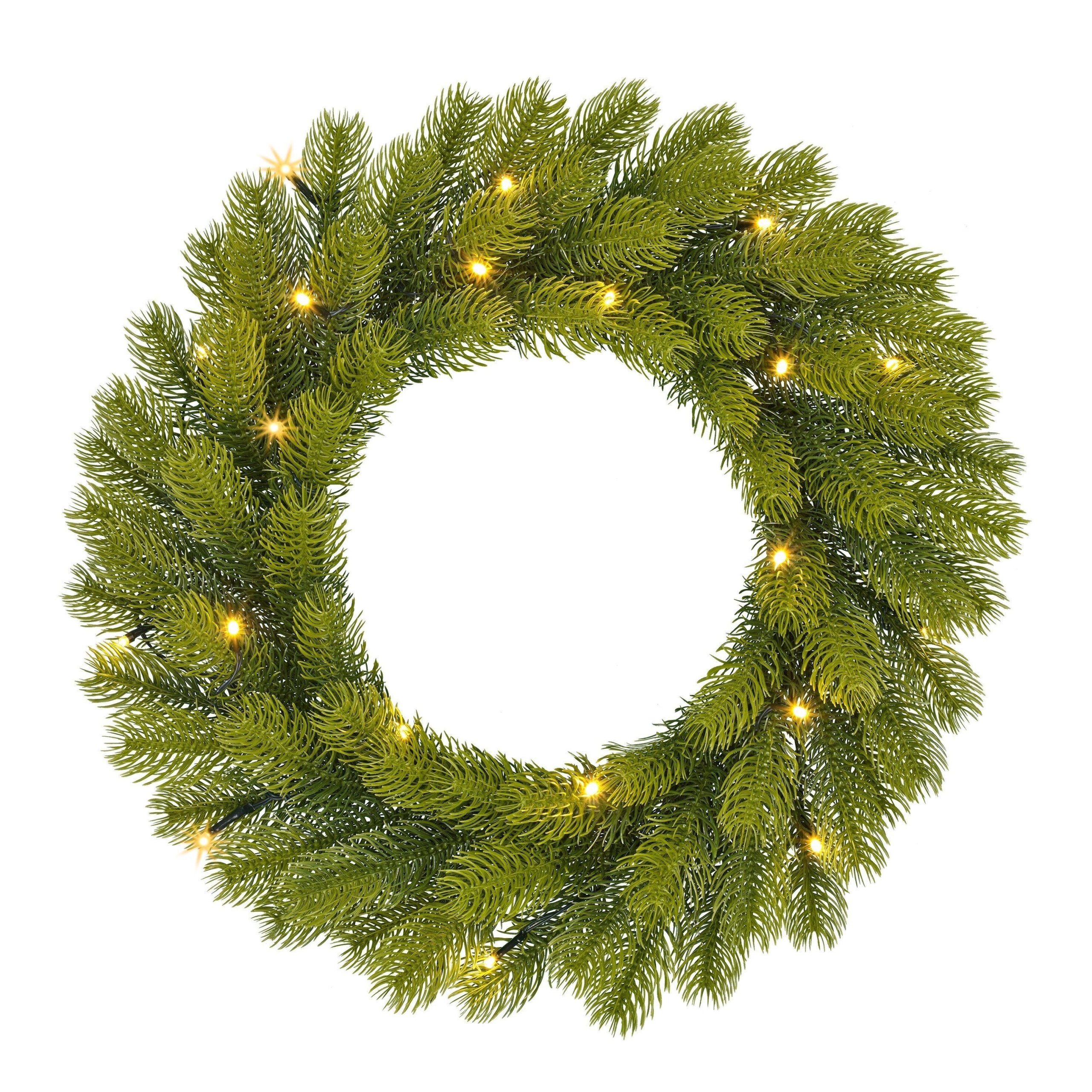 Black Box Trees Nagoya Kerstkrans met LED Verlichting - H12 x Ø45 cm -