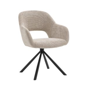 DÉJA Living Eetkamerstoel Livia – Taupe – Draaibaar – Set van 2 DÉJA Living Eetkamerstoel Livia – Taupe – Draaibaar – Set van 2