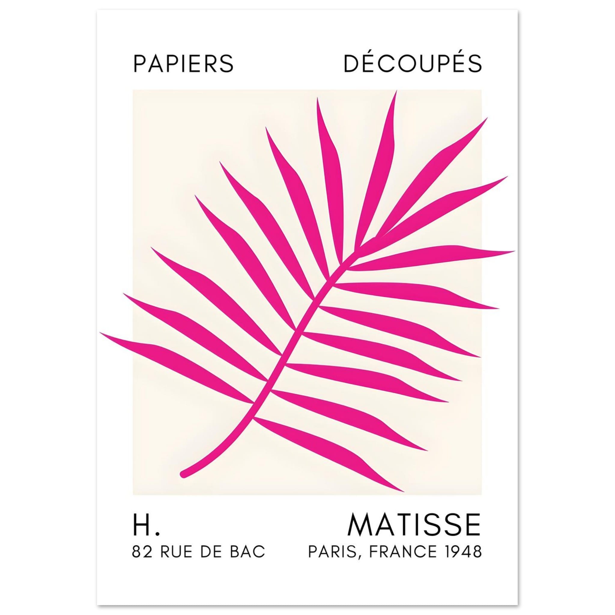 Artfulprints Poster Matisse – Floral reef pink - A4 21x29.7 cm - Roze