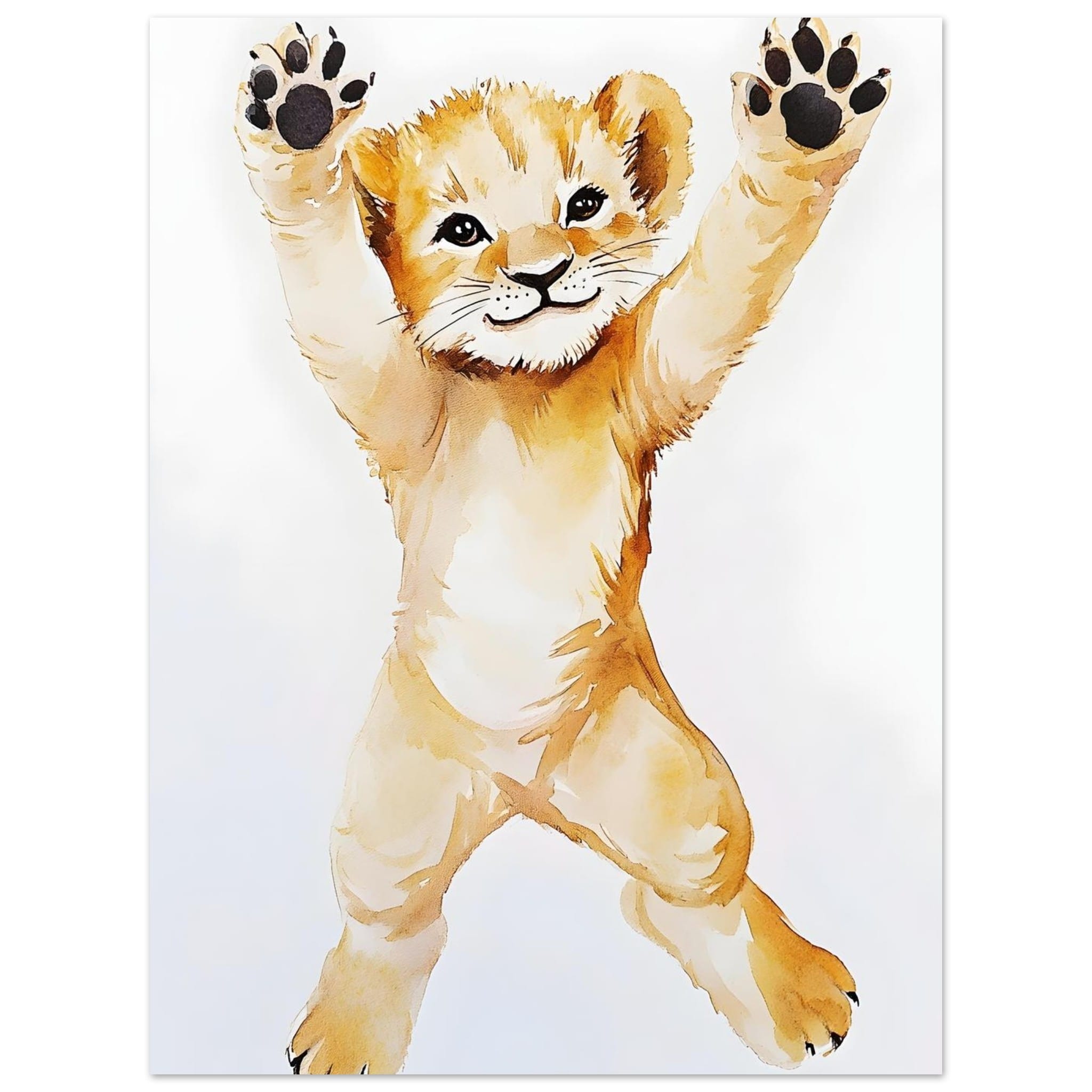 Artfulprints Poster Springende baby tijger - 30x40 cm - Meerkleurig