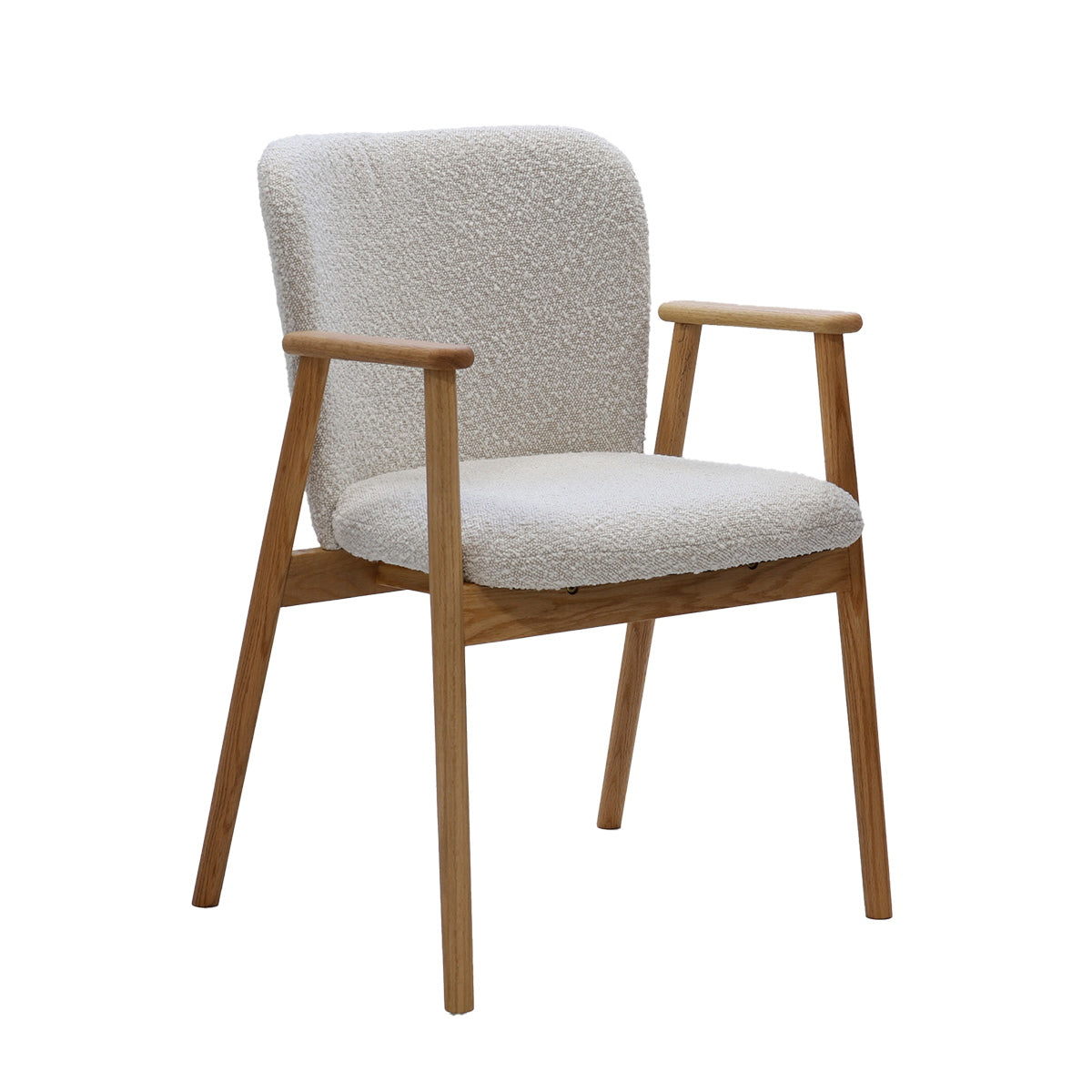 DÉJA Living Eetkamerstoel Lena - Eikenhout/Polyester - Beige - Set van