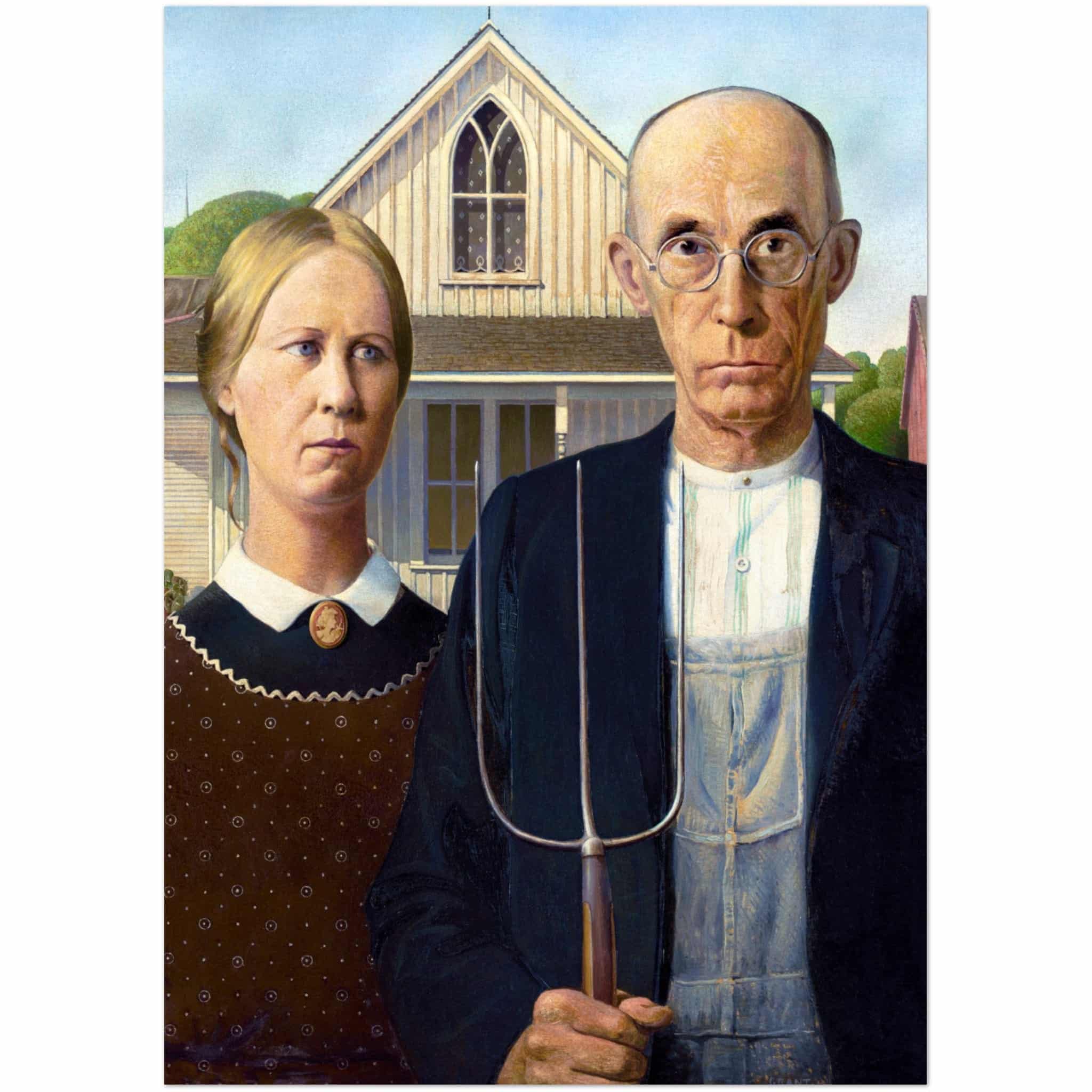 Artfulprints Poster Grant Wood - American gothic - A4 21x29.7 cm - Mee