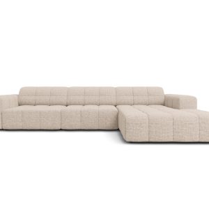 Cosmopolitan Design rechter hoekbank Chicago 4-zits, chenille beige –