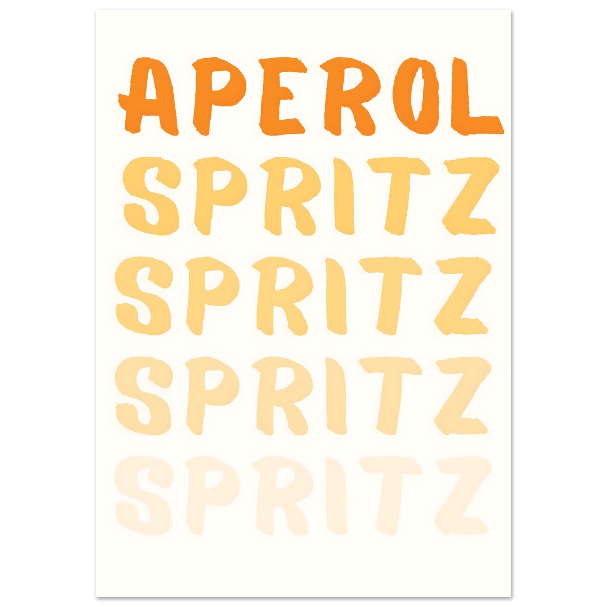 Artfulprints Poster Aperol Spritz - Written - A4 21x29.7 cm - Oranje