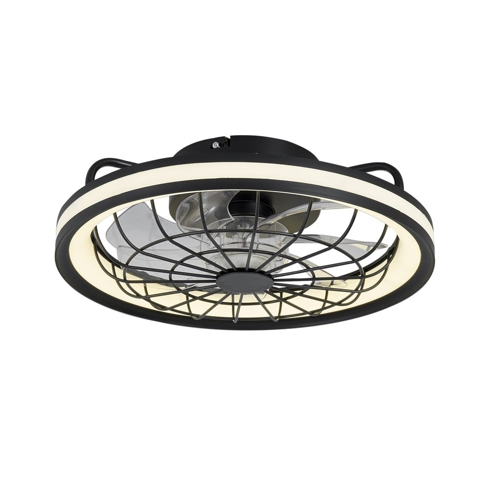 CristalRecord plafondventilator Rafale - 1 lichts - 40 x 14 cm - zwart