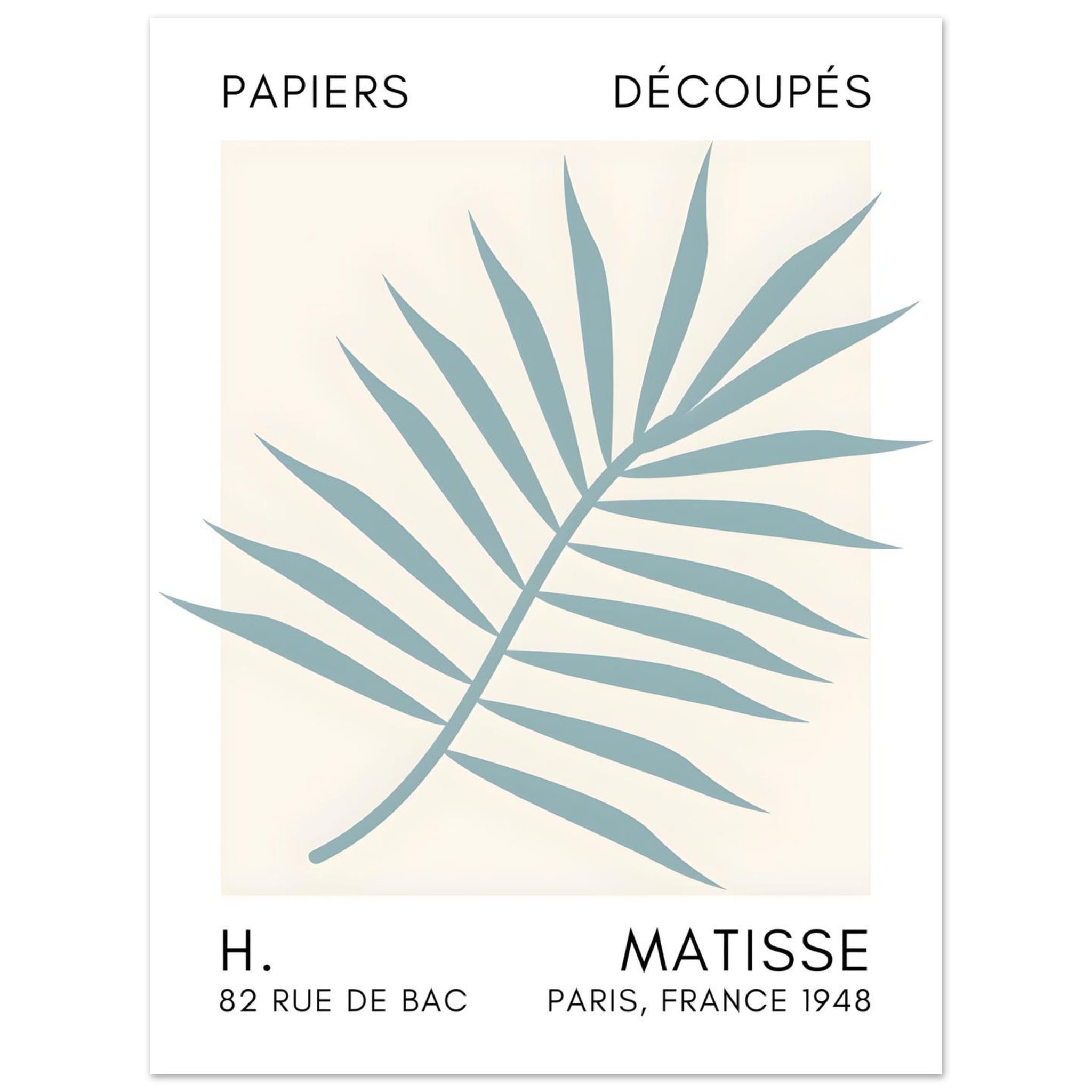 Artfulprints Poster Matisse – Floral reef turquoise - 30x40 cm - Turqu
