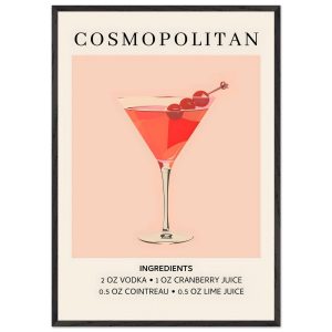 Artfulprints Poster met Lijst Cosmopolitan cocktail – Ingrediënten – 7 Artfulprints Poster met Lijst Cosmopolitan cocktail – Ingrediënten – 7