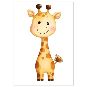 Artfulprints Poster Lachende giraffe – A4 21×29.7 cm – Geel Artfulprints Poster Lachende giraffe – A4 21×29.7 cm – Geel