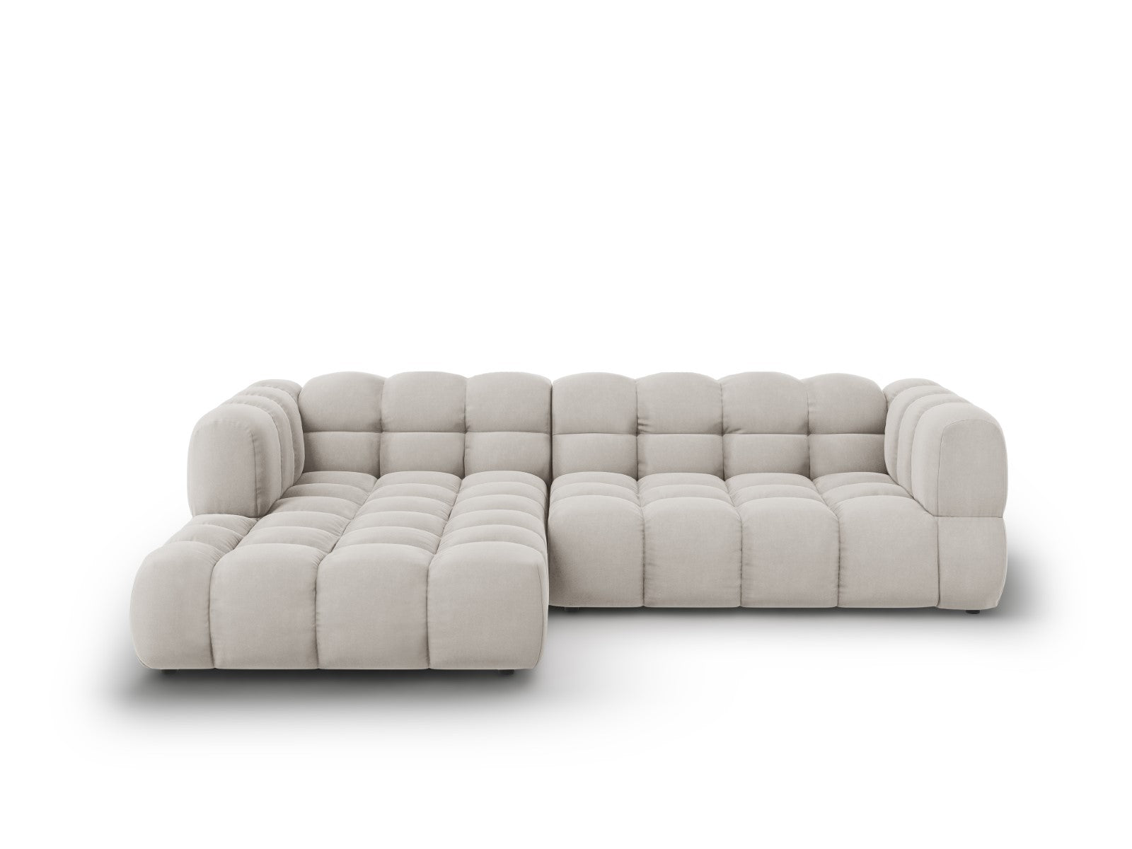 Cosmopolitan Design Modulaire hoekbank links Sky 4-zits, flueel, licht