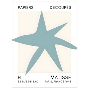 Artfulprints Poster Matisse – Star of the sea turquoise – 30×40 cm – T Artfulprints Poster Matisse – Star of the sea turquoise – 30×40 cm – T