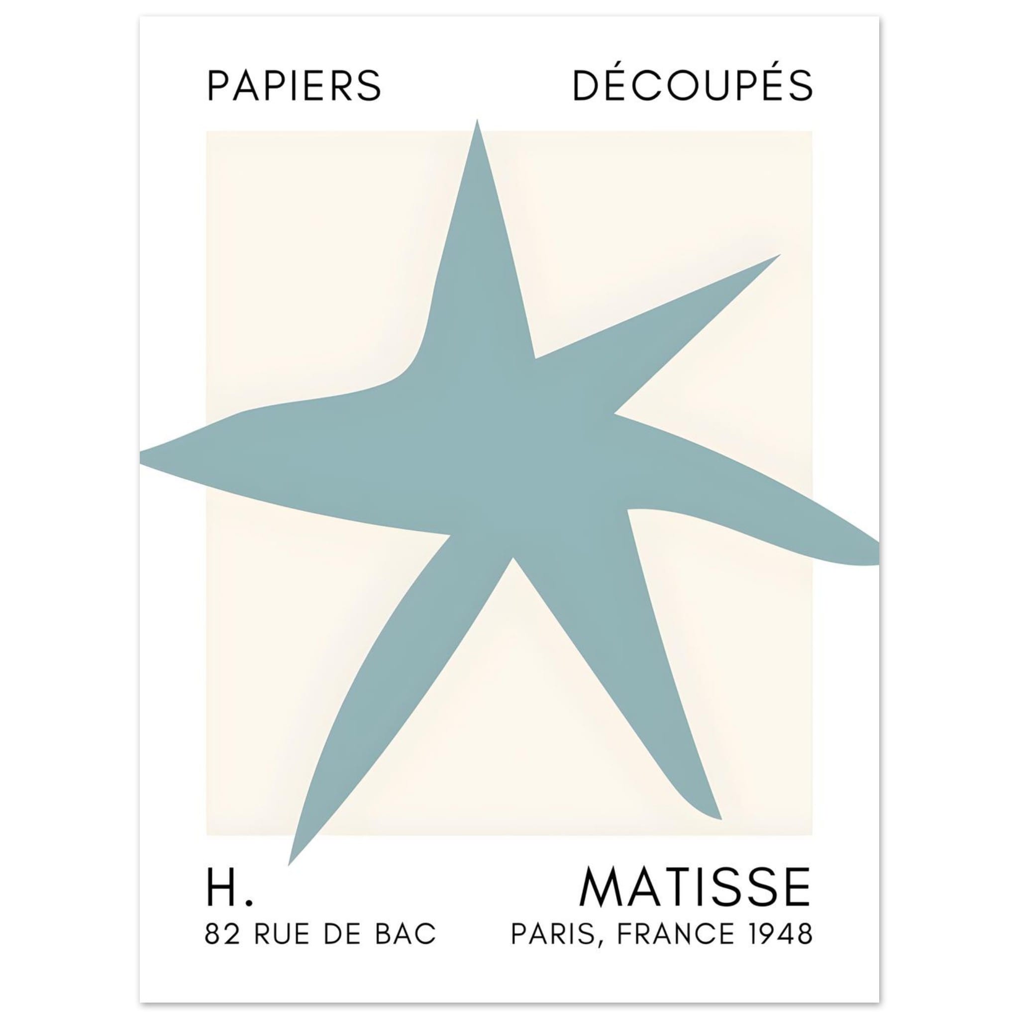 Artfulprints Poster Matisse – Star of the sea turquoise - 30x40 cm - T