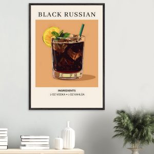 Artfulprints Poster Black Russian cocktail – Ingrediënten – 70×100 cm Artfulprints Poster Black Russian cocktail – Ingrediënten – 70×100 cm