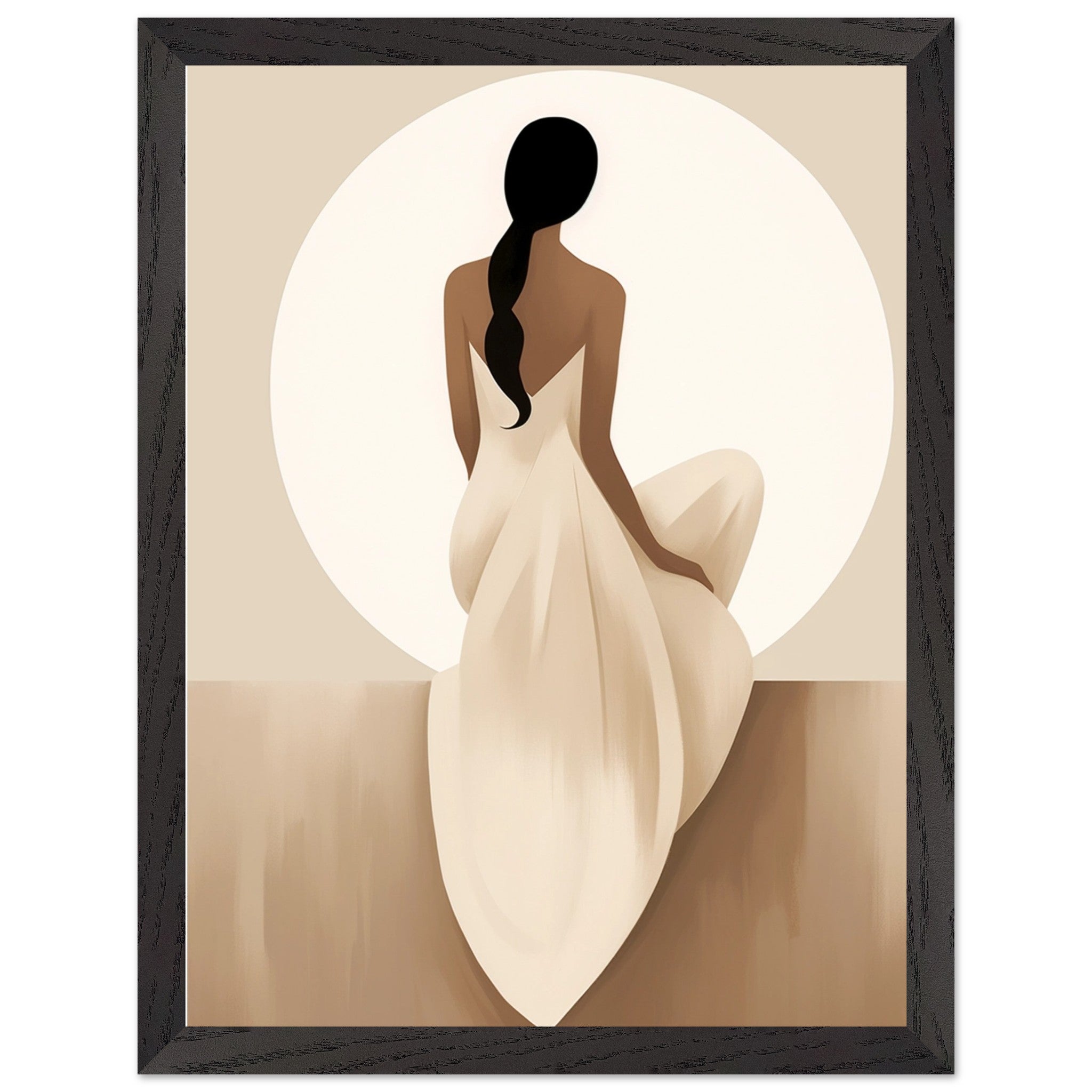 Artfulprints Poster met Lijst Japandi The serene lady - 30x40 cm - Bru