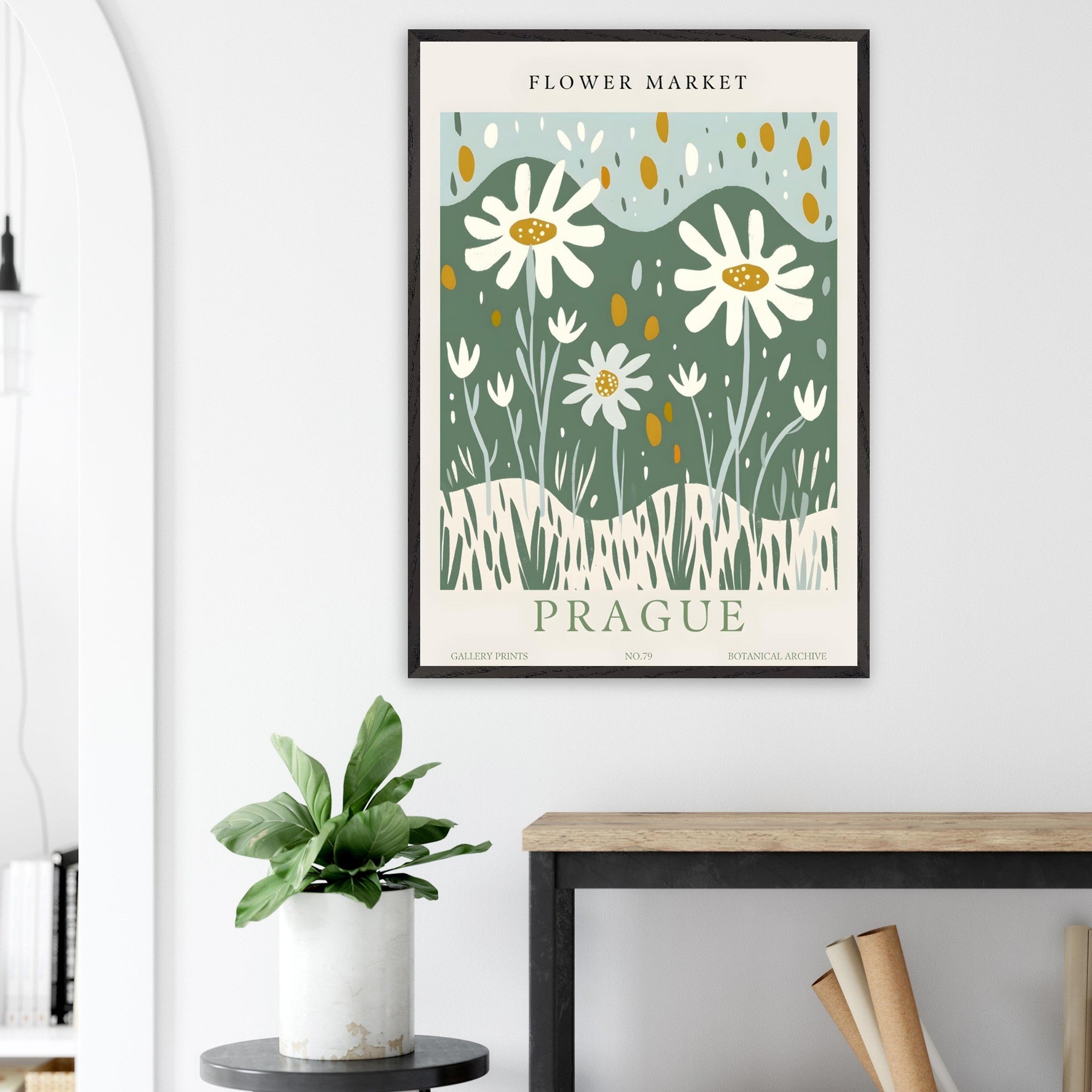 Artfulprints Poster Flower market - Prague II - 70x100 cm - Meerkleuri