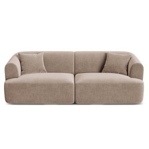 Cosmopolitan Design Modulaire bank Campi 3-zits, flueel donkerbeige – Cosmopolitan Design Modulaire bank Campi 3-zits, flueel donkerbeige –