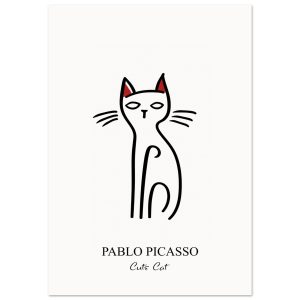 Artfulprints Poster Pablo Picasso – Cute cat – 70×100 cm – Zwart / Wit Artfulprints Poster Pablo Picasso – Cute cat – 70×100 cm – Zwart / Wit