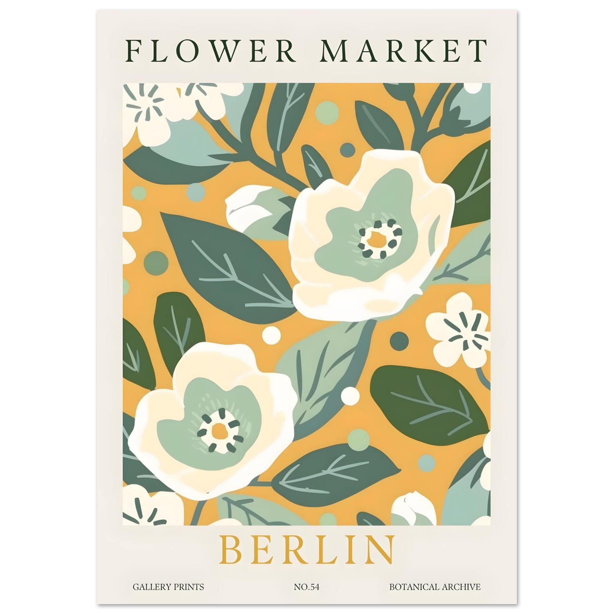 Artfulprints Poster Flower market - Berlin I - A4 21x29.7 cm - Meerkle