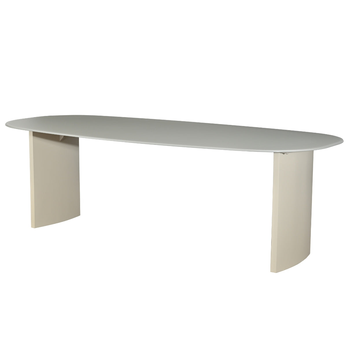 DÉJA Living Eettafel Dinand - Deens Ovaal Beige Glas/MDF - 240x110x76c