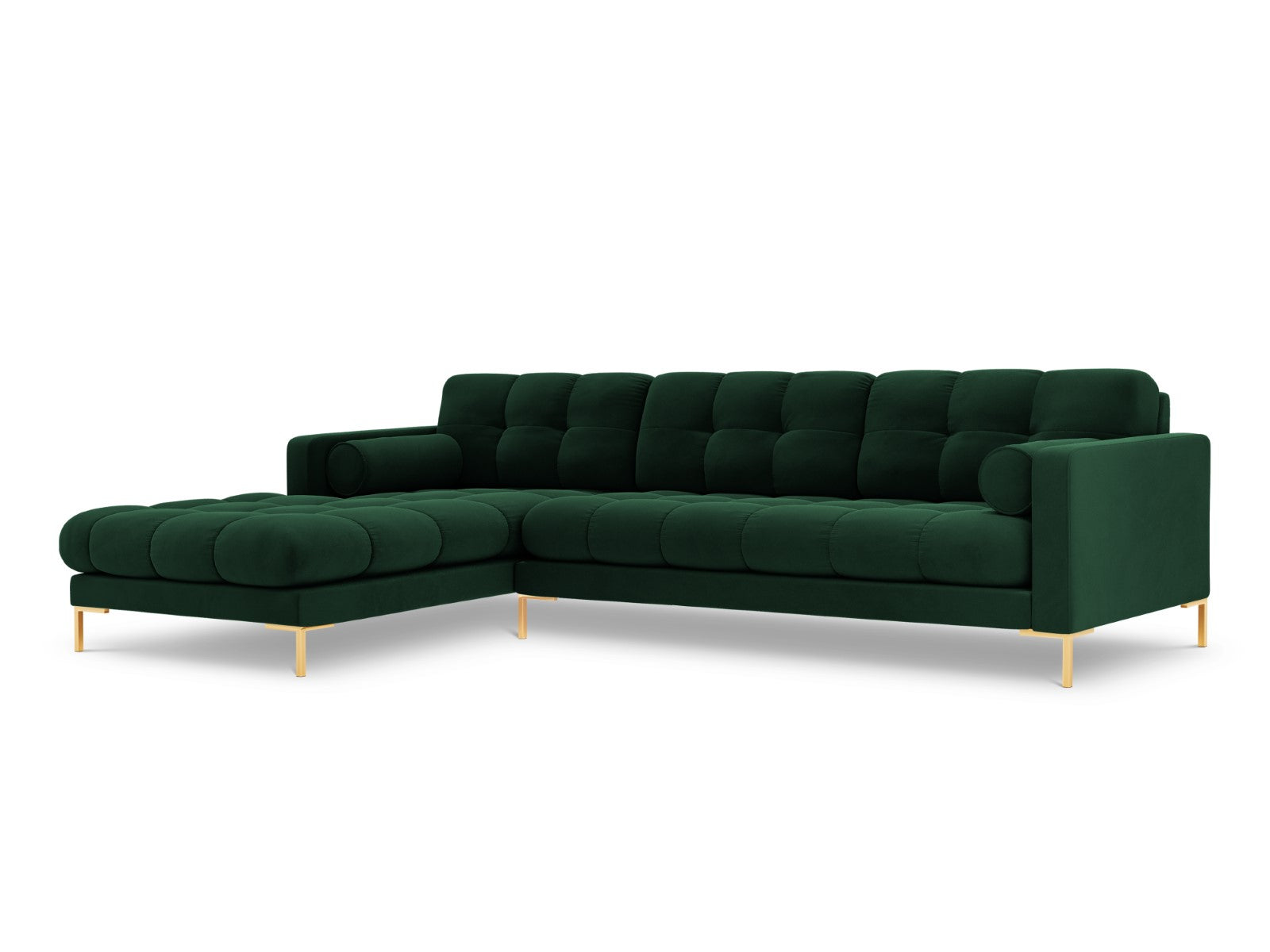 Cosmopolitan Design linker hoekbank Bali 5-zits, flueel, flessengroen