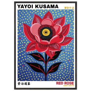 Artfulprints Poster met Lijst Yayoi Kusama – Red rose and dots – 70×10 Artfulprints Poster met Lijst Yayoi Kusama – Red rose and dots – 70×10