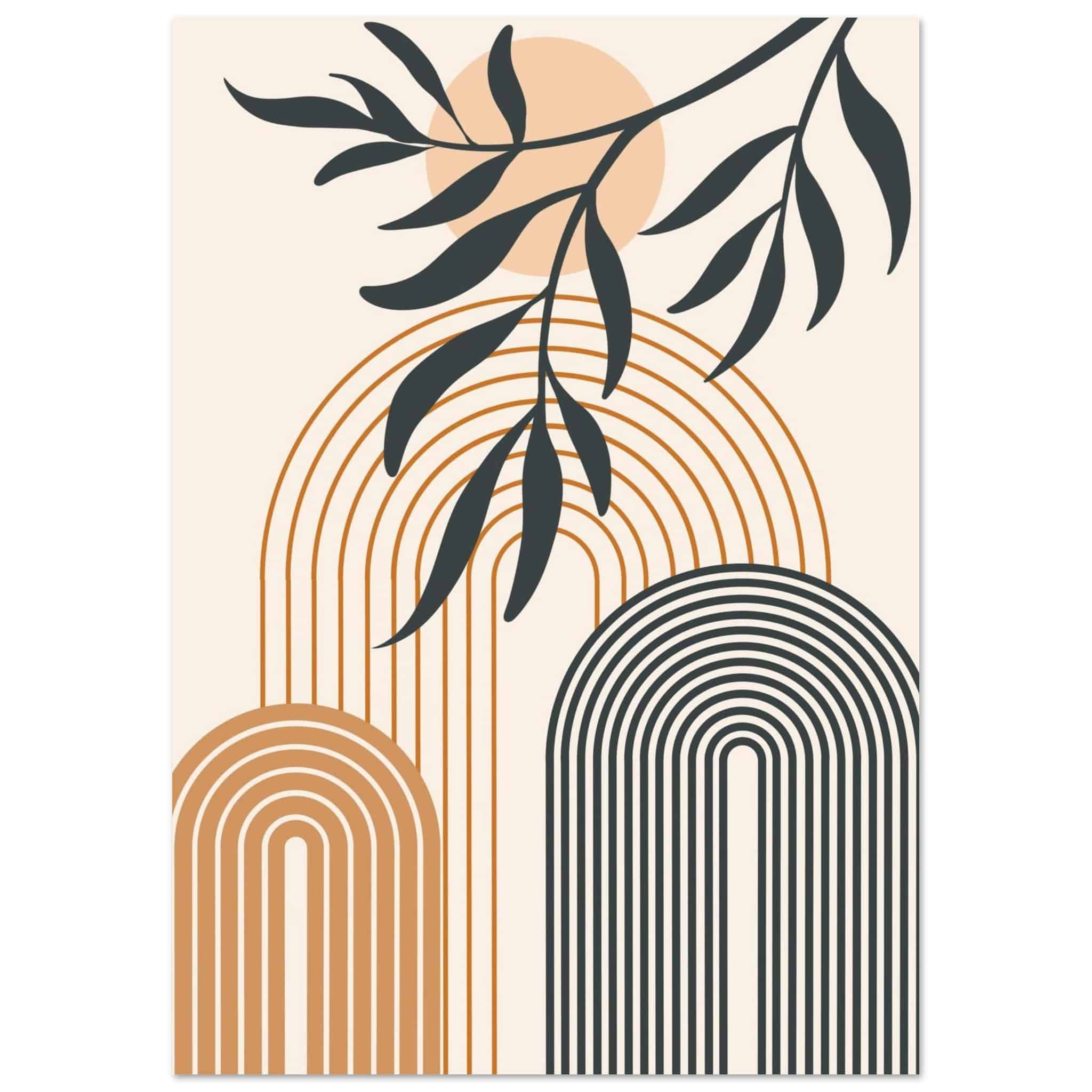 Artfulprints Poster Boho – Sunset arches - A4 21x29.7 cm - Meerkleurig