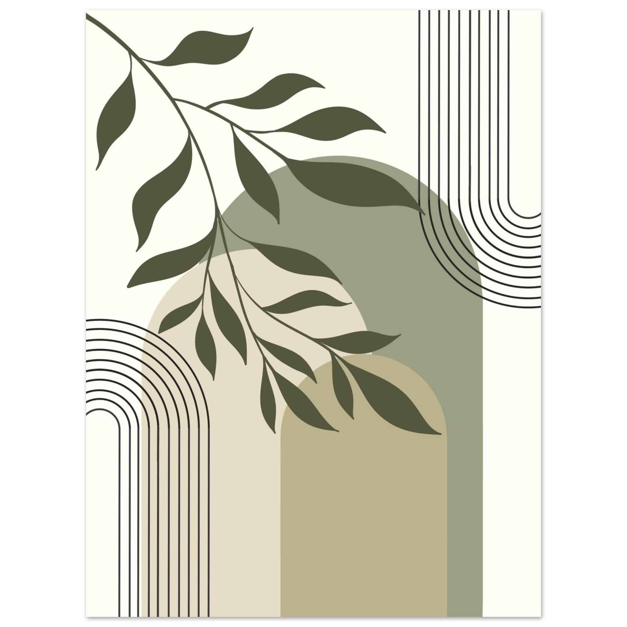 Artfulprints Poster Boho – Olive lines - 30x40 cm - Groen