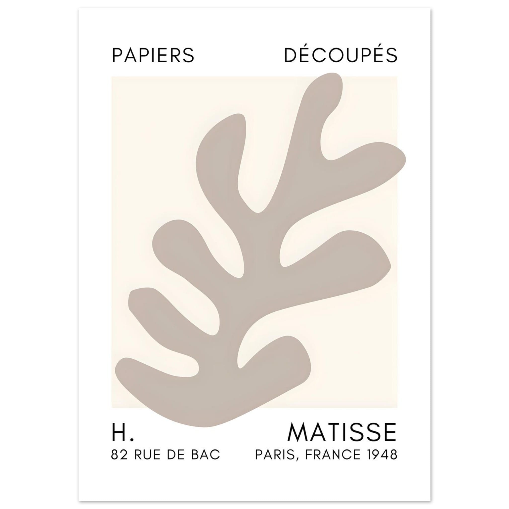 Artfulprints Poster Matisse – Ocean petals grey - 50x70 cm - Grijs