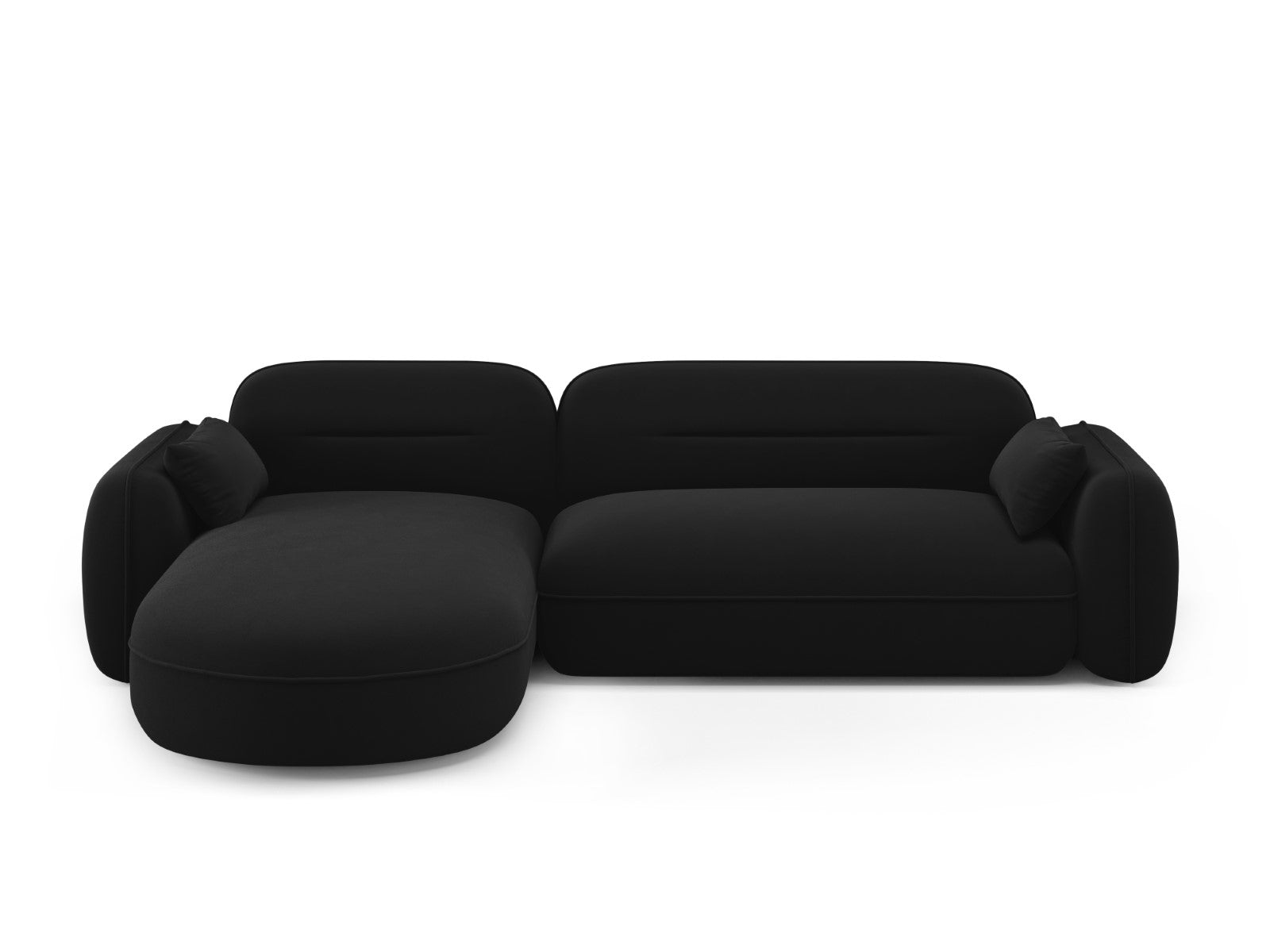 Cosmopolitan Design Modulaire hoekbank links Sydney 4-zits, flueel, zw
